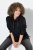 Ulla Popken Chain Fringe Smooth Fleece Sweatshirt Black - Hættetrøjer og sweatshirts - Bløde sweatshirts, hoodies & strik