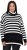 Ulla Popken Striped Stand-Up Collar Sweater Black - Hættetrøjer og sweatshirts - Bløde sweatshirts, hoodies & strik