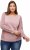 Ulla Popken Mixed Knit Patch Look Sweatshirt Old Pink - Hættetrøjer og sweatshirts - 