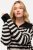 Ulla Popken Striped Troyer Collar Sweater Black - Hættetrøjer og sweatshirts - Bløde sweatshirts, hoodies & strik