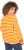 Ulla Popken Striped Drawstring Hem Sweatshirt Orange - Hættetrøjer og sweatshirts - 