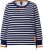 Ulla Popken Striped Drawstring Hem Sweatshirt Navy - Hættetrøjer og sweatshirts - Bløde sweatshirts, hoodies & strik