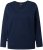 Ulla Popken Stripe Panel Long Sleeve V-Neck Sweatshirt Navy - Hættetrøjer og sweatshirts - 