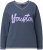 Ulla Popken Houston Textured Lettering Sweatshirt Navy - Hættetrøjer og sweatshirts - 