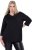 Ulla Popken Decorative Chain Collar Sweatshirt Black - Hættetrøjer og sweatshirts - 