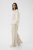 Kaffe Curve Sirana Pants Beige Melange/Black Stripe - Stofbukser - 