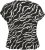 Kaffe Curve Sonna Stanley Top Sort / Antikhvidt Zebramønster - T-shirts - 