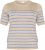 Kaffe Curve Lizzy Stribet striktrøje Beige/Blå - Trykte T-shirts til kvinder - 