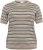 Kaffe Curve Lizzy Stribet striktrøje Beige/Sort - Trykte T-shirts til kvinder - 