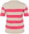Kaffe Curve Lizzy Stribet striktrøje Beige/Hindbær - Trykte T-shirts til kvinder - 