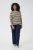 Kaffe Curve Lizzy Stribet striktrøje Beige/Sort stribet - Trykte T-shirts til kvinder - 