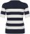 Kaffe Curve Lizzy Stribet Trøje Marineblå / Chalk - T-shirts - 