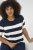 Kaffe Curve Lizzy Stribet Trøje Marineblå / Chalk - T-shirts - 