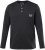 JP1880 T-Shirt Henley Long Sleeve Black TALL - HERRETØJ MT-6XLT - Tøj til høje mænd