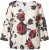 Ulla Popken Rose Print Faux Wrap Top Off-White - T-shirts - 
