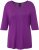 Ulla Popken Rhinestone Detail 3/4 Sleeve Tee Blackberry - Trykte T-shirts til kvinder - 