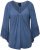 Ulla Popken Trumpet Sleeve Cold Dyed Tee Dove Blue - Trykte T-shirts til kvinder - 