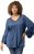 Ulla Popken Trumpet Sleeve Cold Dyed Tee Dove Blue - Trykte T-shirts til kvinder - 
