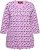 Ulla Popken Geometric Pattern 3/4 Sleeve Tee Amethyst - Trykte T-shirts til kvinder - 