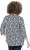 Ulla Popken Floral 3/4 Sleeve V-Neck A-Line Tee Navy - T-shirts - T-shirts til kvinder