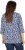 Ulla Popken Floral 3/4 Sleeve V-Neck A-Line Tee Blue - T-shirts - T-shirts til kvinder