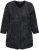 Ulla Popken Animal Print 3/4 Sleeve V-Neck Tee Black - T-shirts - T-shirts til kvinder