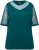 Ulla Popken Sequined Mesh Sleeve Blouse Dark Green - T-shirts - T-shirts til kvinder
