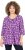 Ulla Popken Snowflake Print 3/4 Sleeve A-Line Tee Dark Purple - Trykte T-shirts til kvinder - 