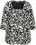 Ulla Popken Scribble Print Square Neck 3/4 Sleeve Tee Black - Trykte T-shirts til kvinder - 