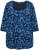 Ulla Popken Scribble Print Square Neck 3/4 Sleeve Tee Navy - Trykte T-shirts til kvinder - Printede T-shirts til Damer