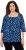 Ulla Popken Scribble Print Square Neck 3/4 Sleeve Tee Navy - Trykte T-shirts til kvinder - Printede T-shirts til Damer