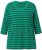 Ulla Popken Striped 3/4 Sleeve A-Line Tee Moss Green - T-shirts - T-shirts til kvinder