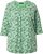 Ulla Popken Graphic Flower A-Line 3/4 Sleeve Tee Apple Green - T-shirts - 