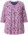 Ulla Popken Graphic Flower A-Line 3/4 Sleeve Tee Pink - T-shirts - 