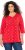 Ulla Popken Minimal Floral Print 3/4 Sleeve Tee Neon Red - Trykte T-shirts til kvinder - Printede T-shirts til Damer