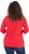 Ulla Popken Minimal Floral Print 3/4 Sleeve Tee Neon Red - Trykte T-shirts til kvinder - Printede T-shirts til Damer
