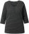 Ulla Popken Glitter Stripe 3/4 Sleeve Tee Anthracite - Trykte T-shirts til kvinder - 