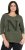 Ulla Popken Textured Lettering 3/4 Sleeve Tee Olive - Trykte T-shirts til kvinder - 