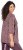Ulla Popken Mixed Pattern Stripe 3/4 Sleeve Tee Dark Cherry Red - T-shirts - T-shirts til kvinder