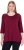 Ulla Popken Flower Epaulet 3/4 Sleeve Top Dark Cherry Red - Trykte T-shirts til kvinder - 