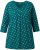Ulla Popken Flower Print 3/4 Sleeve Tee Teal Green - T-shirts - 