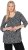Ulla Popken Snowflake Print 3/4 Sleeve Tee Black - T-shirts - 