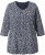 Ulla Popken Snowflake Print 3/4 Sleeve Tee Navy - T-shirts - 