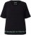 Ulla Popken Classic Fit Half-Sleeve Crew Neck T-shirt With Hem Inscription Black - Trykte T-shirts til kvinder - 
