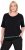 Ulla Popken Classic Fit Half-Sleeve Crew Neck T-shirt With Hem Inscription Black - Trykte T-shirts til kvinder - 