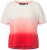 Ulla Popken Dip Dyed Short Sleeve Logo Tee Off-White - Trykte T-shirts til kvinder - Printede T-shirts til Damer