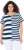 Ulla Popken Mix Stripe Short Sleeve Tee Deep Aqua - Trykte T-shirts til kvinder - 