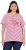 Ulla Popken Palm Tree Embroidered Tee Dark Raspberry - Trykte T-shirts til kvinder - 