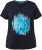 Ulla Popken BISOUS Short Sleeve Graphic Tee Navy Blue - Trykte T-shirts til kvinder - 