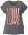 Ulla Popken LOVE Short Sleeve Graphic Tee Graphite Grey - Trykte T-shirts til kvinder - Printede T-shirts til Damer